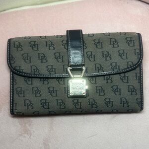 Dooney & Bourke Black and Tan Women's Wallet